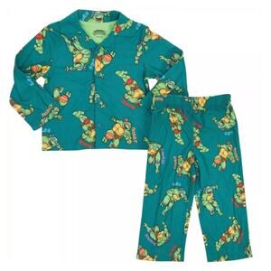 Teenage Mutant Ninja Turtles Flannel Pajama Set Boy SZ 6 TMNT